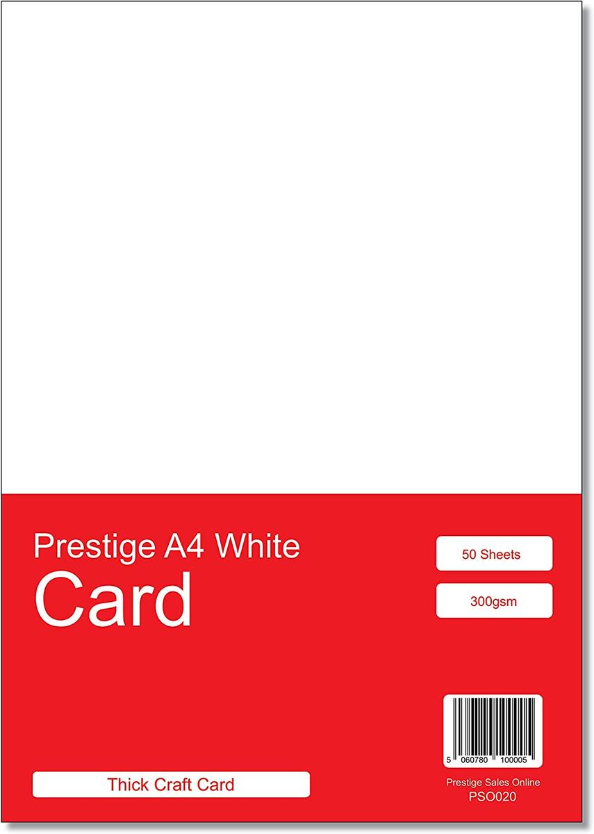 300gsm White Card A4 Card x 50 Sheets — smooth