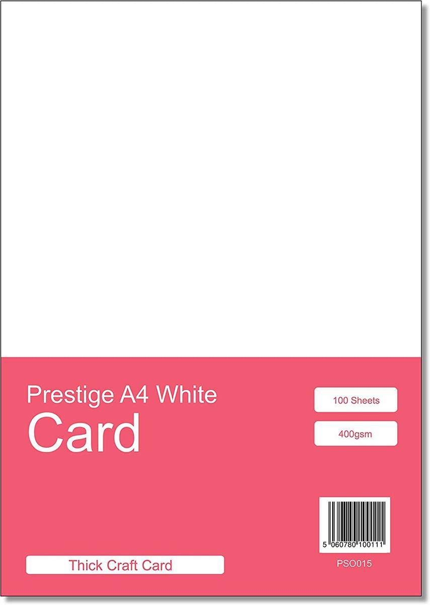 Prestige A4 White Card - 400gsm - 100 Sheets — smooth