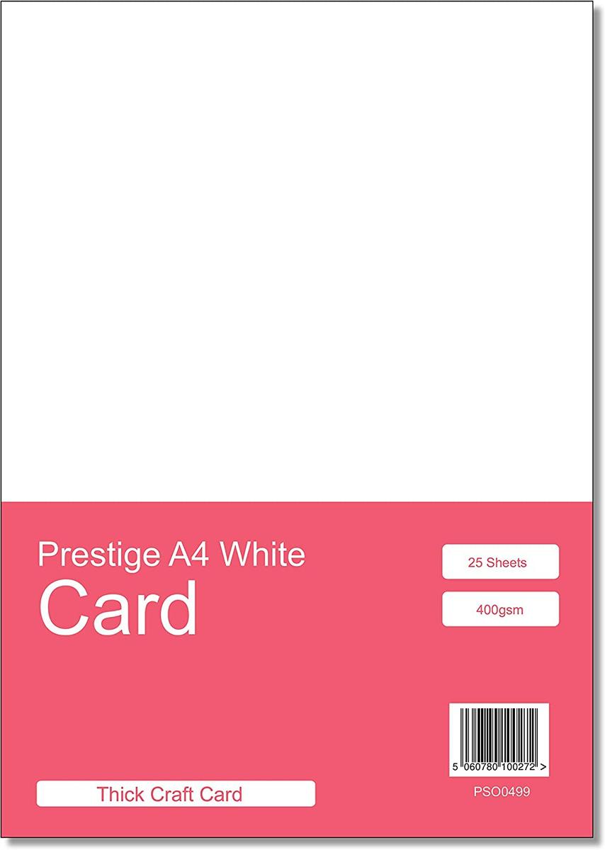 Prestige A4 White Card - 400gsm - 25 Sheets — smooth