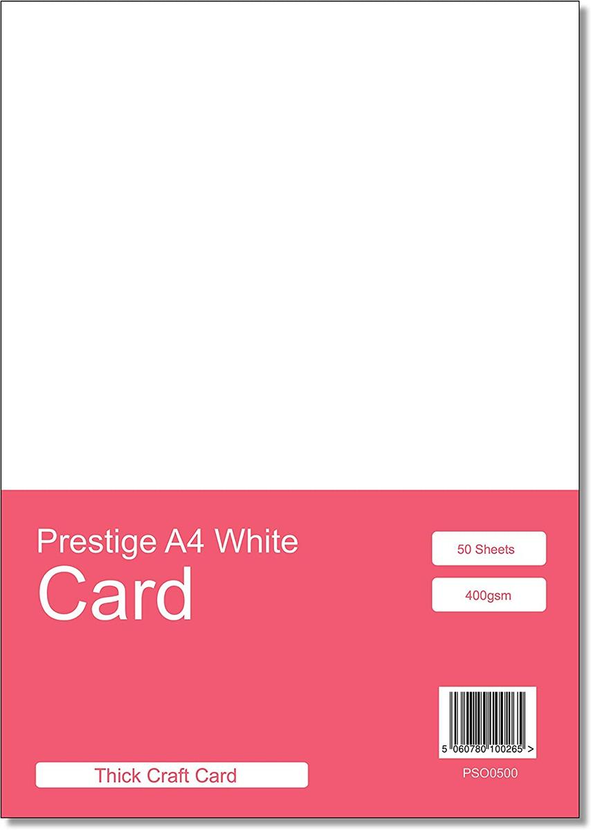 Prestige 400gsm Card White A4 x 50 Sheets — smooth