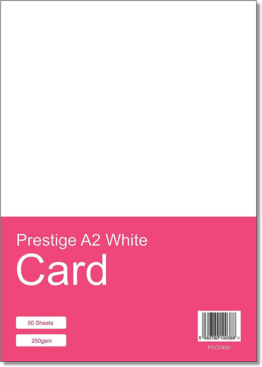 Prestige A2 White Card - 250gsm - 50 Sheets — smooth