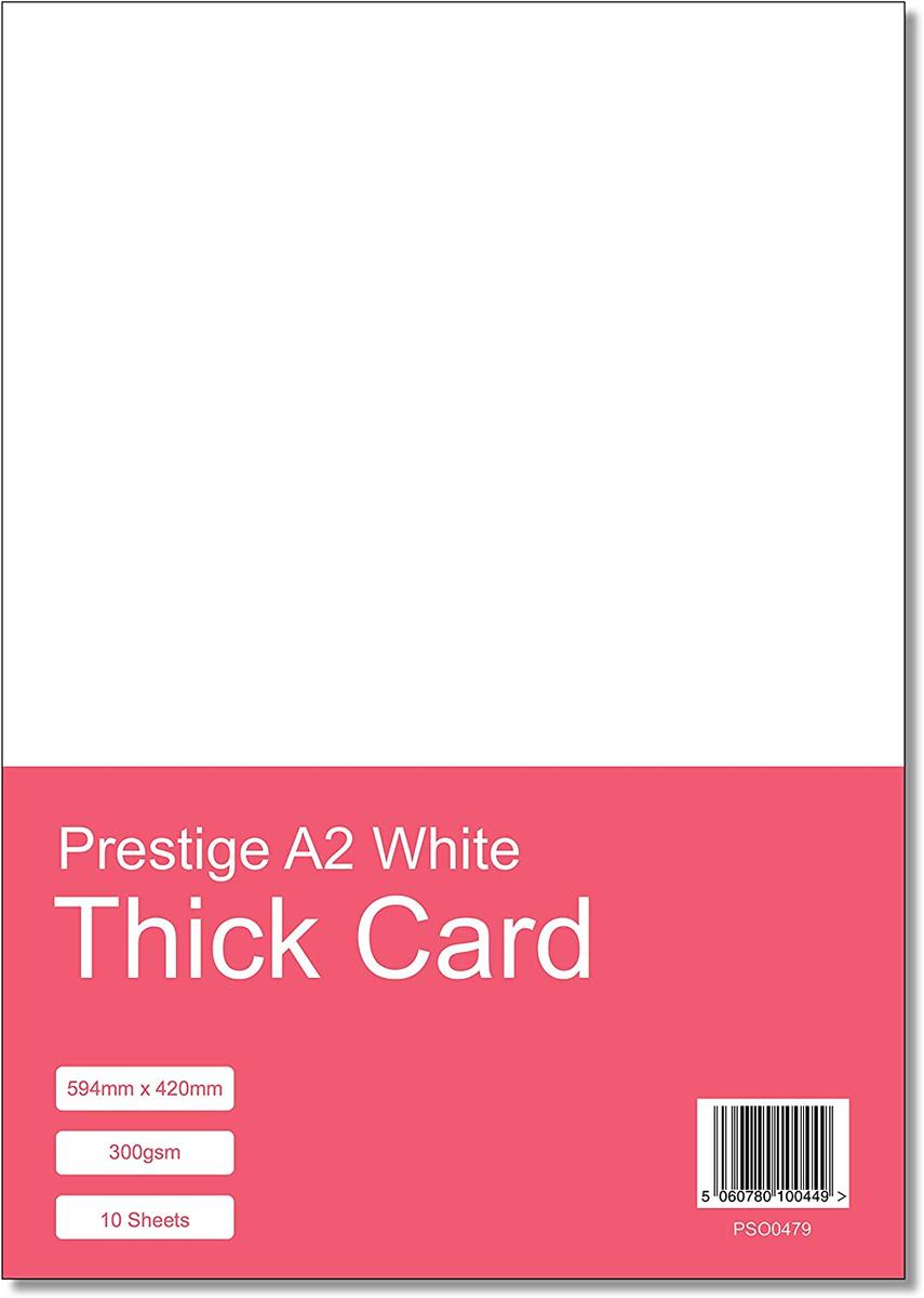 Prestige A2 White Card 300gsm - 20 Sheets — smooth