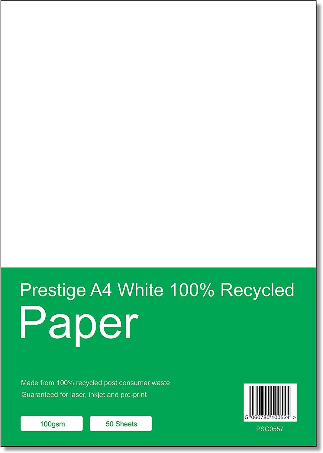 Prestige A4 White 100% Recycled Paper - 100gsm - 50 Sheets