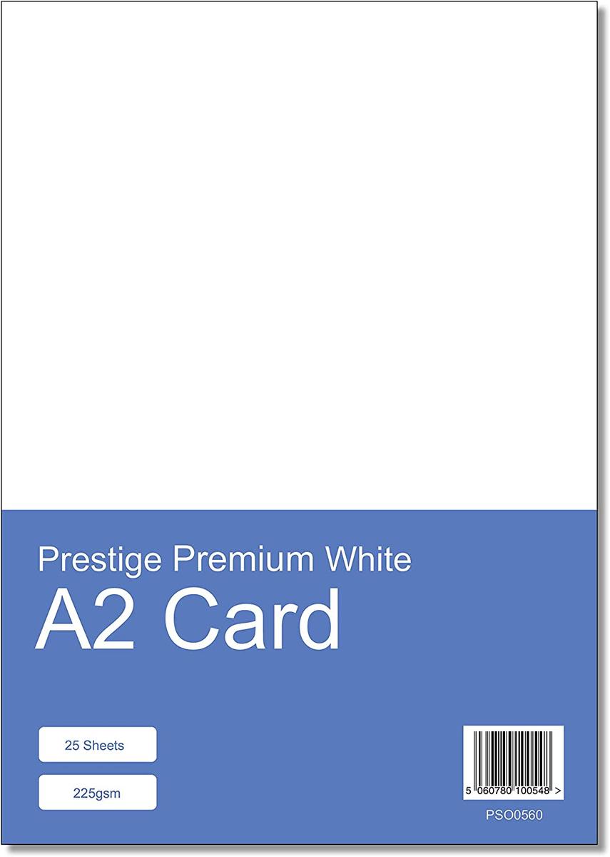 Prestige A2 White Card - 225gsm - 25 Sheets — smooth