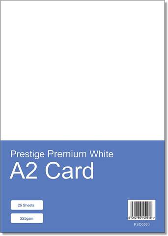 Prestige A2 White Card - 225gsm - 25 Sheets