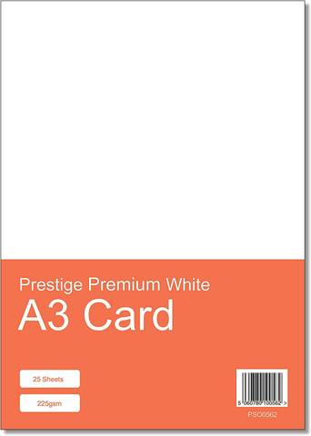 Prestige A3 White Card - 225gsm - 25 Sheets
