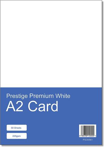 Prestige A2 White Card - 225gsm - 50 Sheets