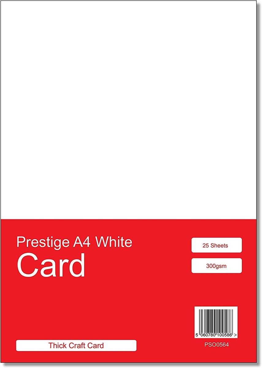 300gsm White Card A4 Card Acid Free x 25 Sheets — smooth