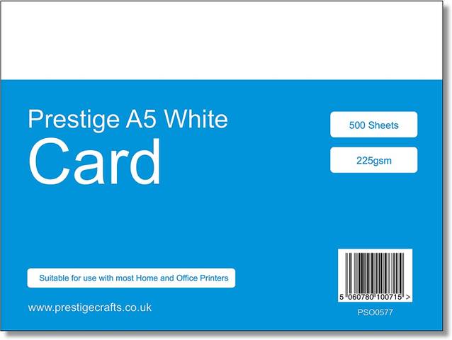Prestige A5 White Card - 225gsm - 500 Sheets