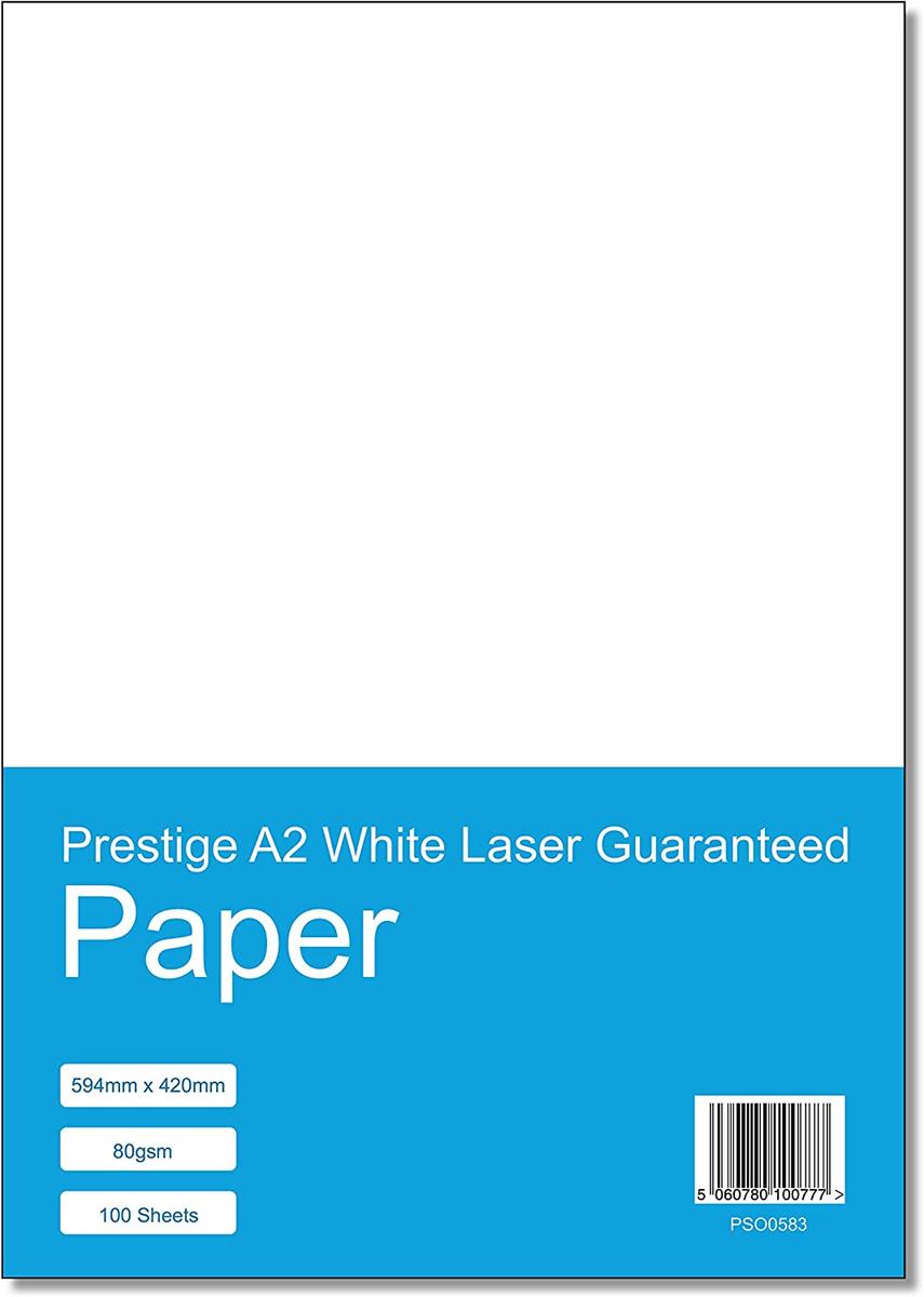 Prestige A2 White Laser Guaranteed Paper 80gsm - 100 Sheets — smooth