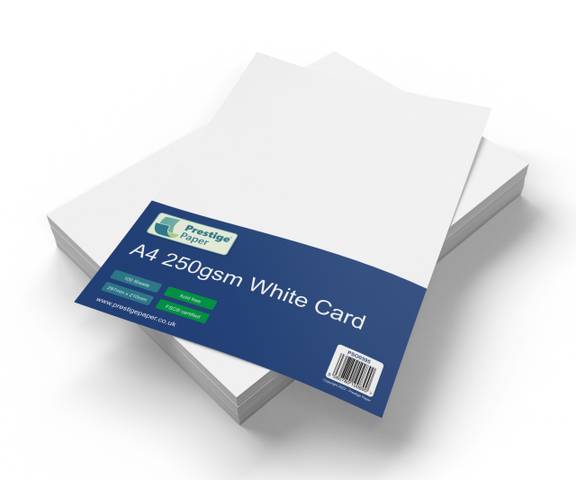 Prestige A4 White Card - 250gsm - 100 Sheets