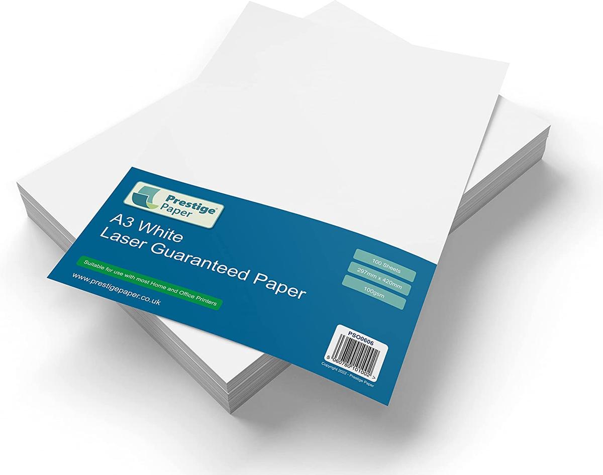 Prestige A3 White Laser/Inkjet Guaranteed Paper 100gsm - 100 Sheets — smooth