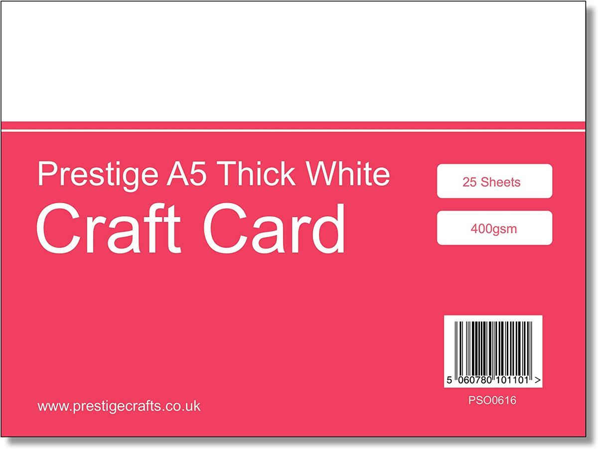 Prestige A5 Thick White 400gsm Card x 25 Sheets — smooth