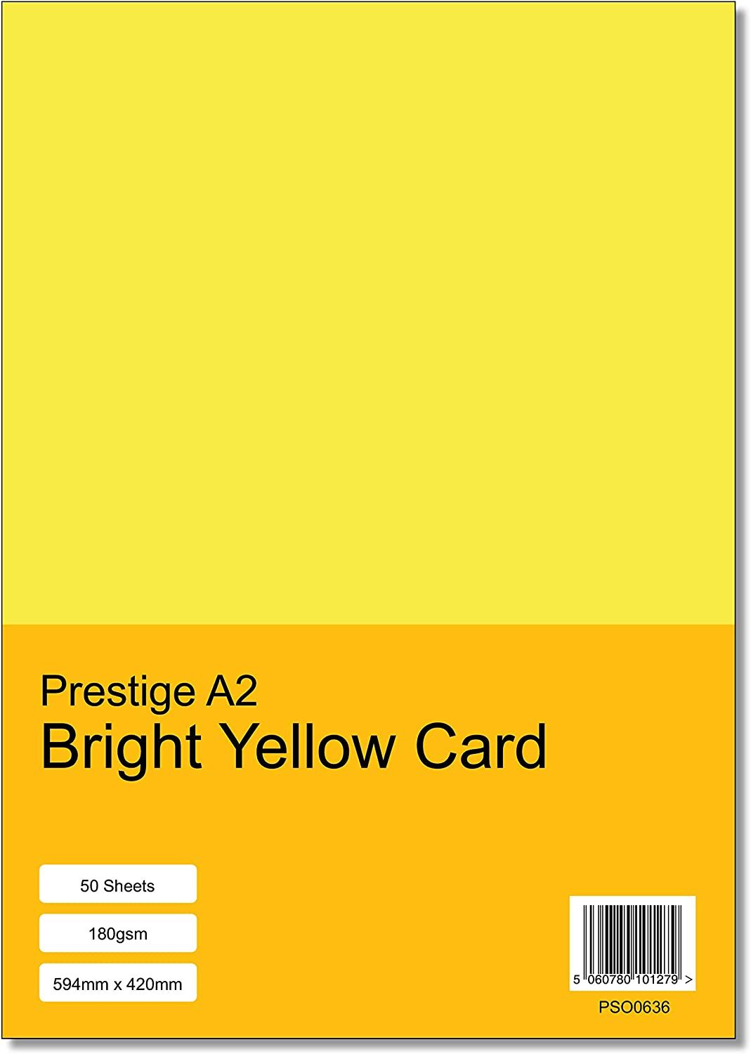 Prestige A2 Bright Yellow 180gsm Card x 50 Sheets