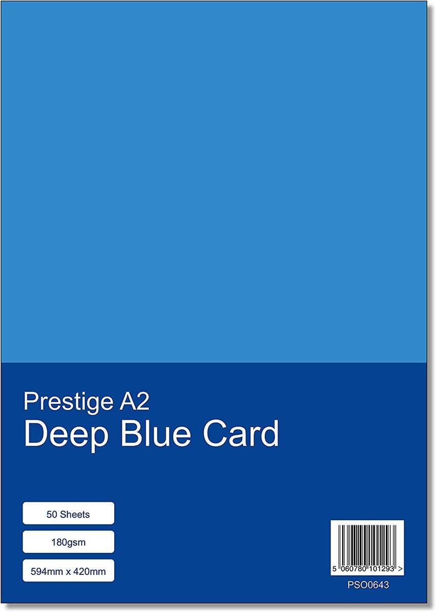 Prestige A2 Deep Blue 180gsm Card x 50 Sheets — smooth