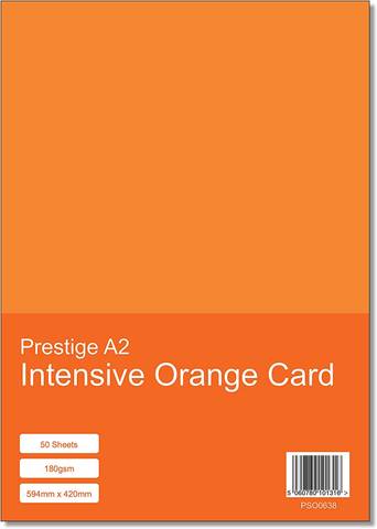 Prestige A2 Intensive Orange 180gsm Card x 50 Sheets