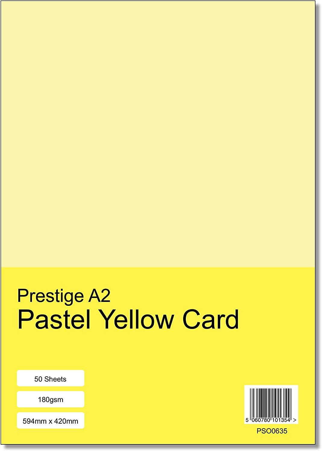 Prestige A2 Pastel Yellow 180gsm Card x 50 Sheets