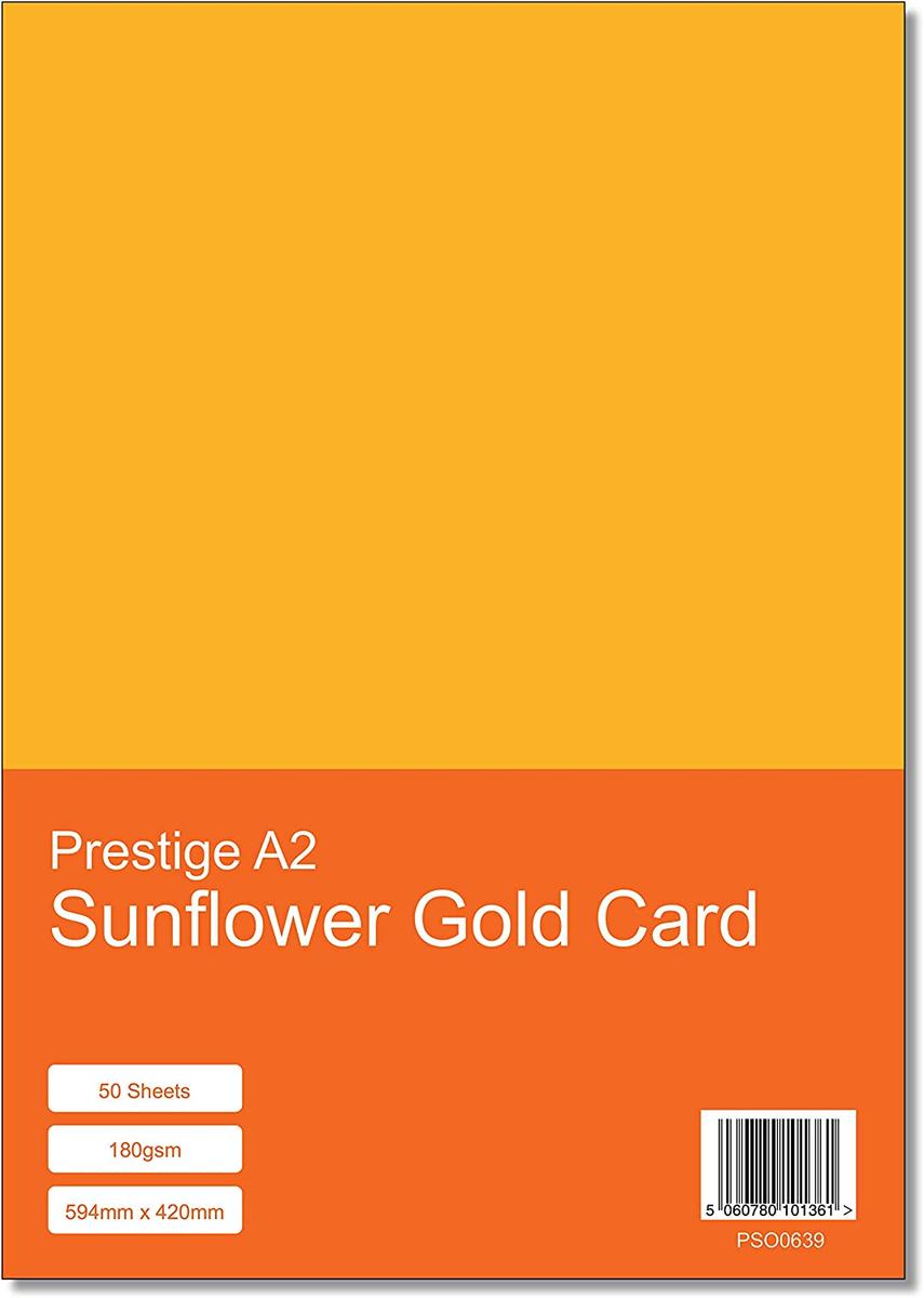 Prestige A2 Sunflower Gold 180gsm Card x 50 Sheets — smooth