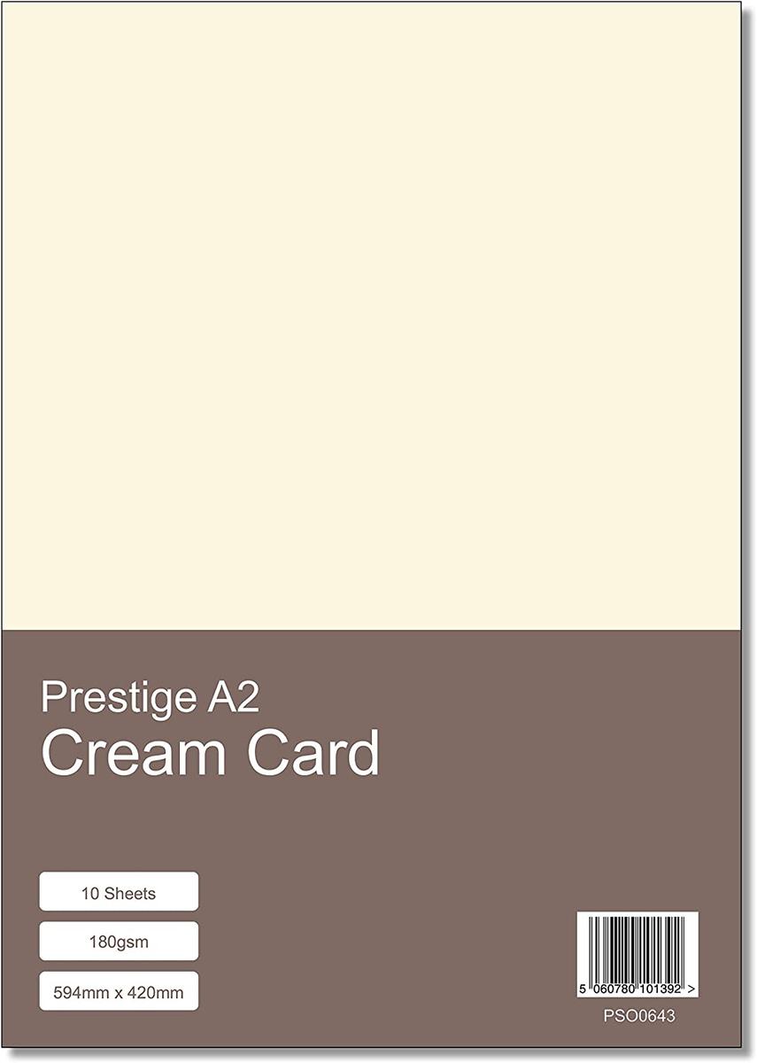 Prestige A2 Cream 180gsm Card x 10 Sheets — smooth