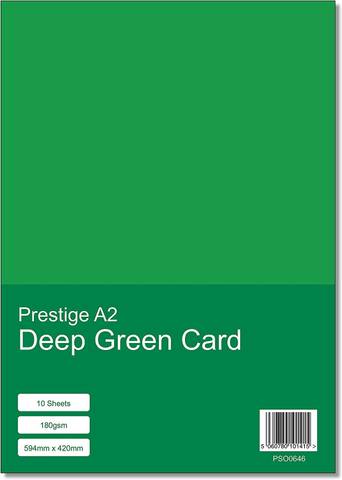 Prestige A2 Deep Green 180gsm Card x 10 Sheets