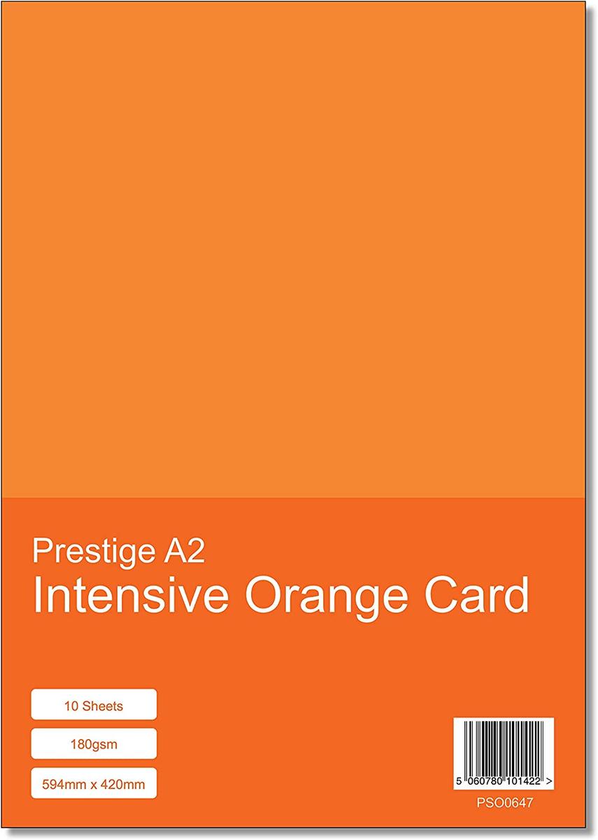 Prestige A2 Intensive Orange 180gsm Card x 10 Sheets — smooth