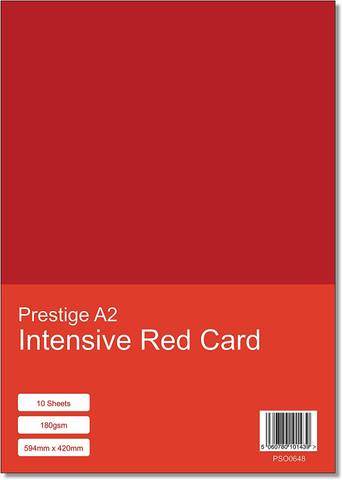 Prestige A2 Intensive Red 180gsm Card x 10 Sheets