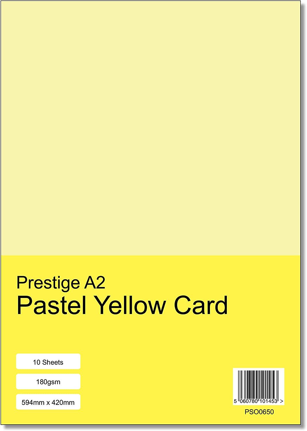 Prestige A2 Pastel Yellow 180gsm Card x 10 Sheets