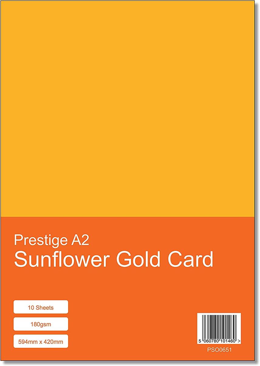 Prestige A2 Sunflower Gold 180gsm Card x 10 Sheets — smooth