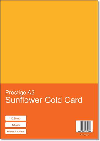 Prestige A2 Sunflower Gold 180gsm Card x 10 Sheets