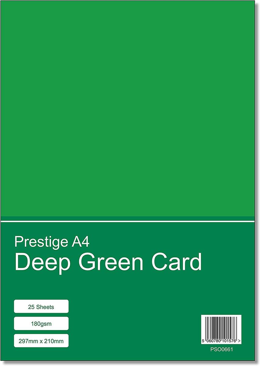 Prestige A4 Deep Green Card - 180gsm - 25 Sheets — smooth