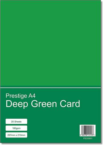 Prestige A4 Deep Green Card - 180gsm - 25 Sheets