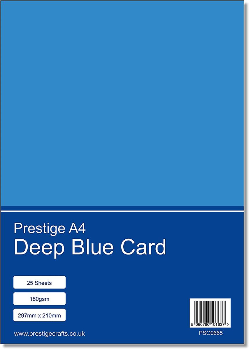 Prestige A4 Deep Blue Card - 180gsm - 25 Sheets — smooth