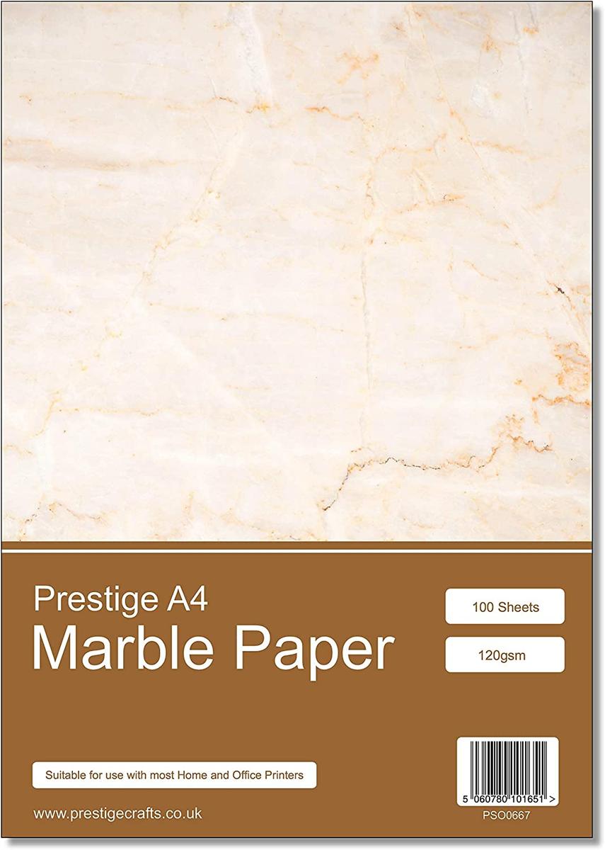 Prestige Marble - Vintage Looking Old Style Paper - A4 Size - 120gsm - 100 Sheets — smooth