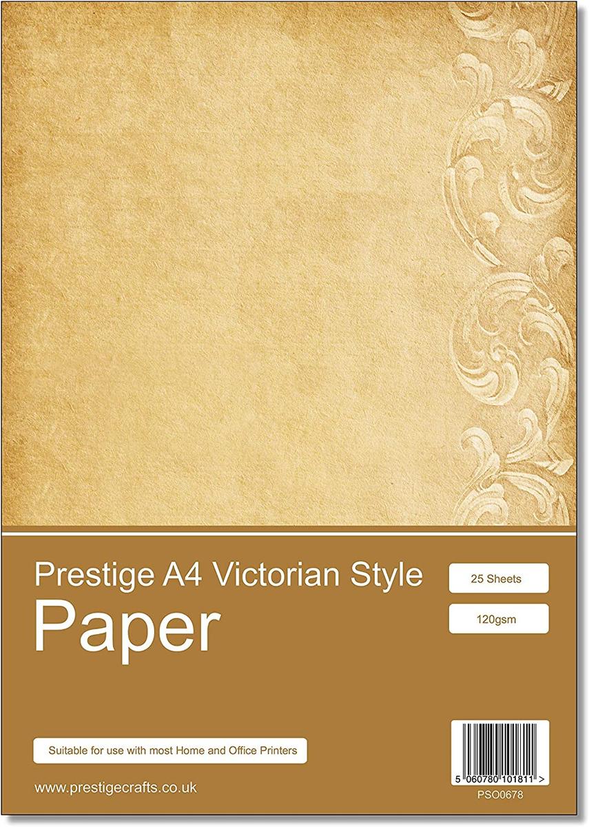Prestige Vintage Looking Victorian Old Style Paper - A4 Size - 120gsm - 25 Sheets — smooth
