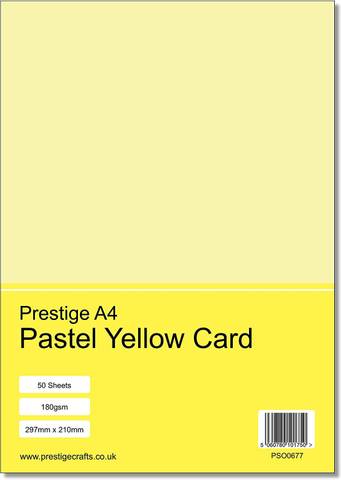 Prestige A4 Pastel Yellow Card - 180gsm - 50 Sheets