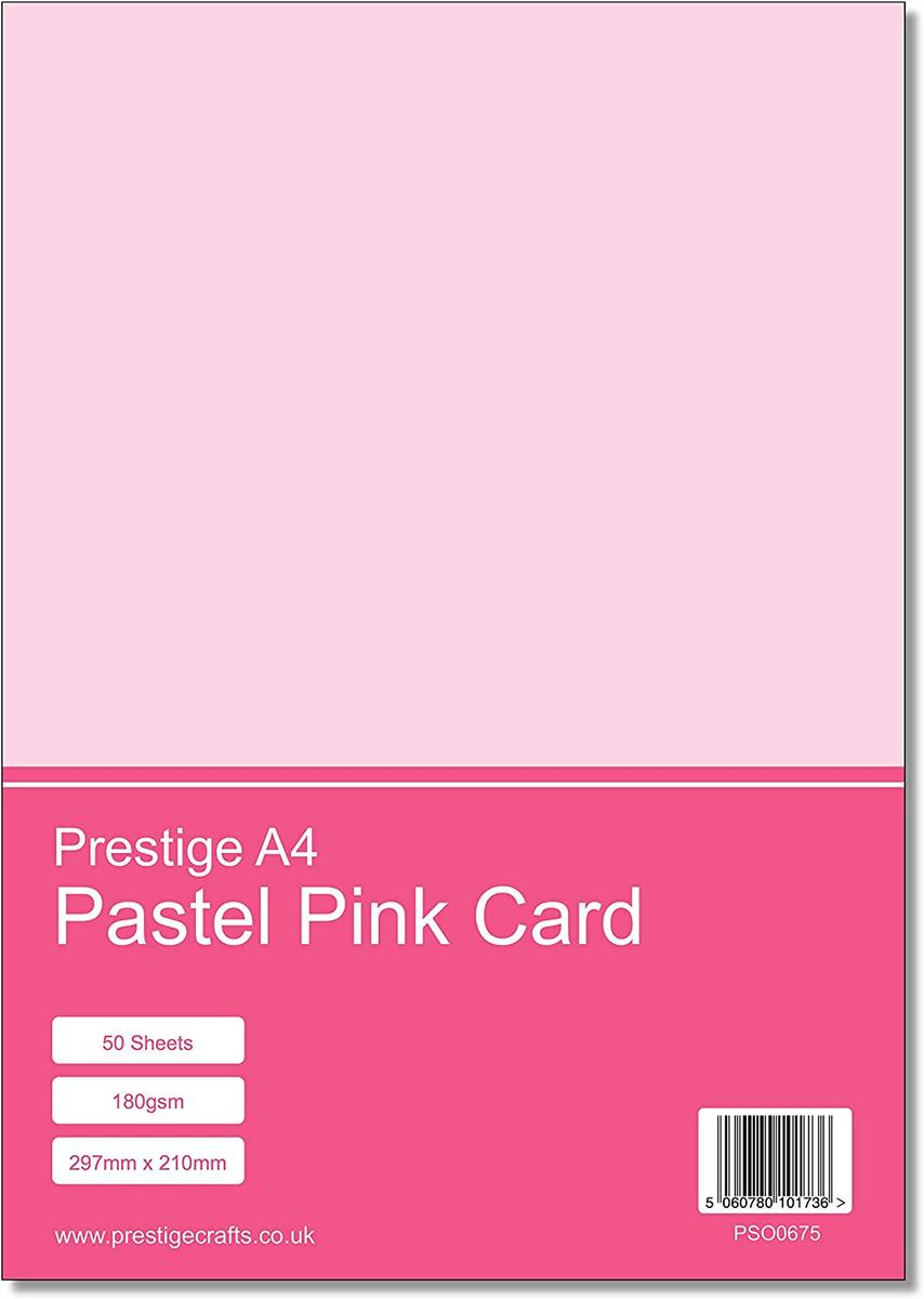 Prestige A4 Pastel Pink Card - 180gsm - 50 Sheets — smooth