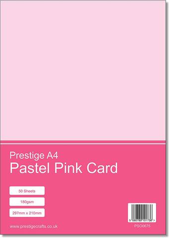 Prestige A4 Pastel Pink Card - 180gsm - 50 Sheets