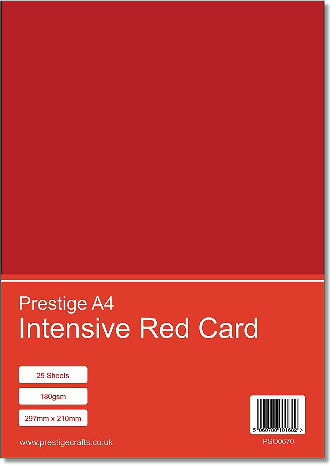 Prestige A4 Intensive Red Card - 180gsm - 25 Sheets