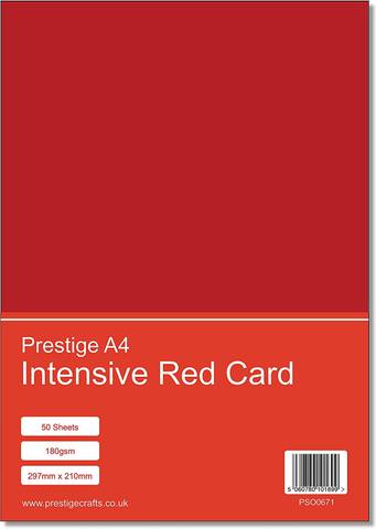 Prestige A4 Intensive Red Card - 180gsm - 50 Sheets
