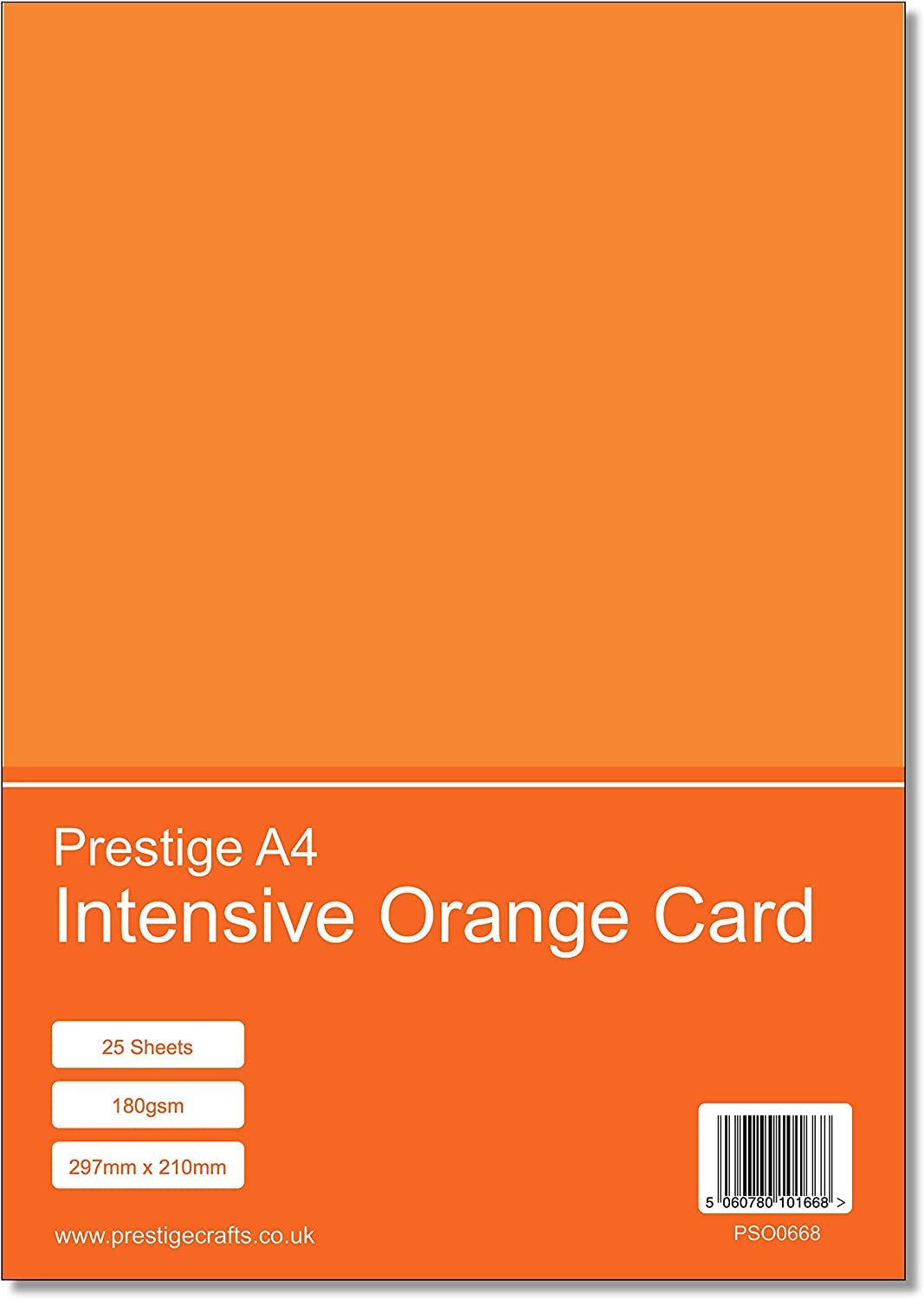 Prestige A4 Intensive Orange Card - 180gsm - 25 Sheets