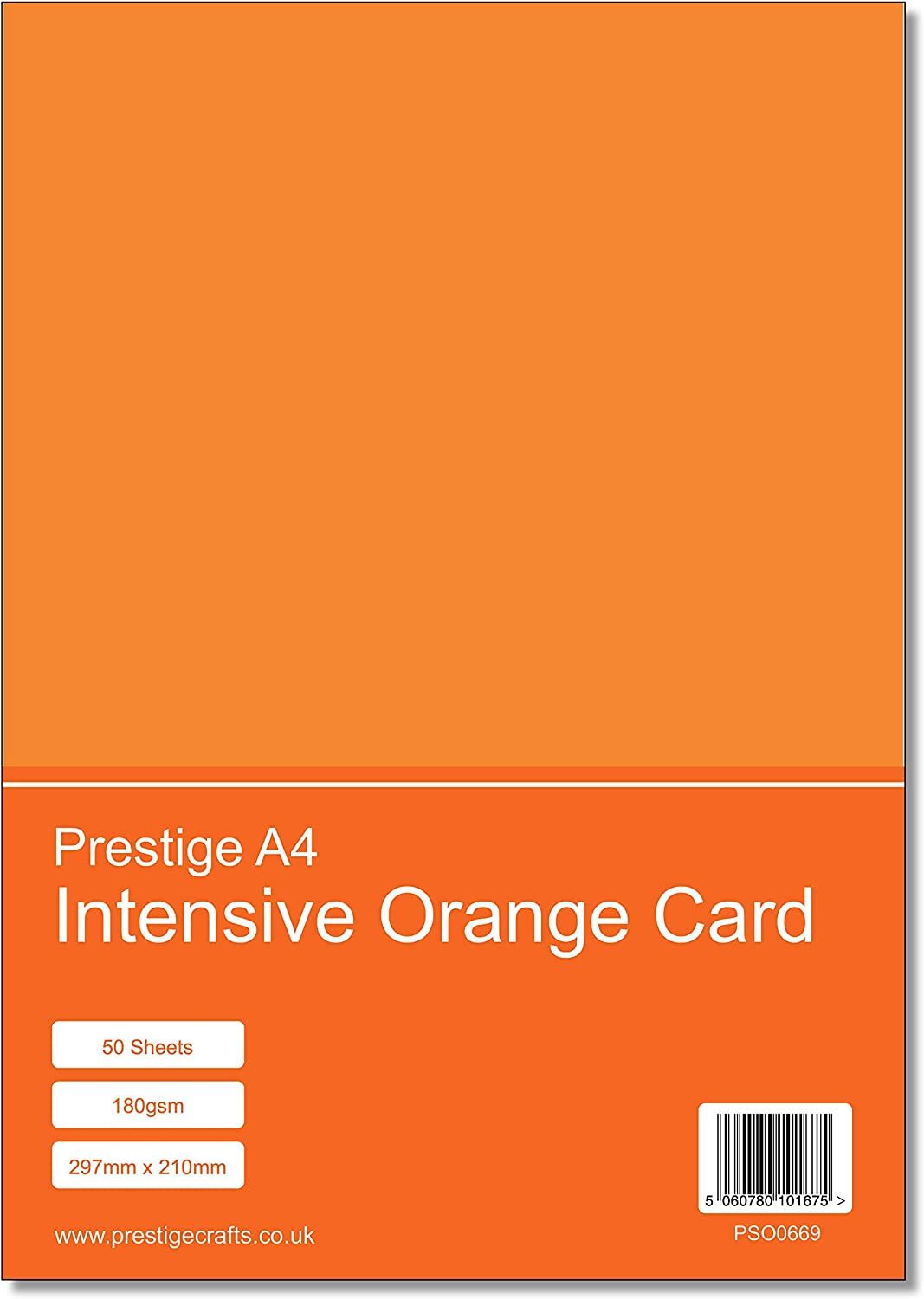 Prestige A4 Intensive Orange Card - 180gsm - 50 Sheets