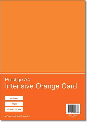 Prestige A4 Intensive Orange Card - 180gsm - 50 Sheets