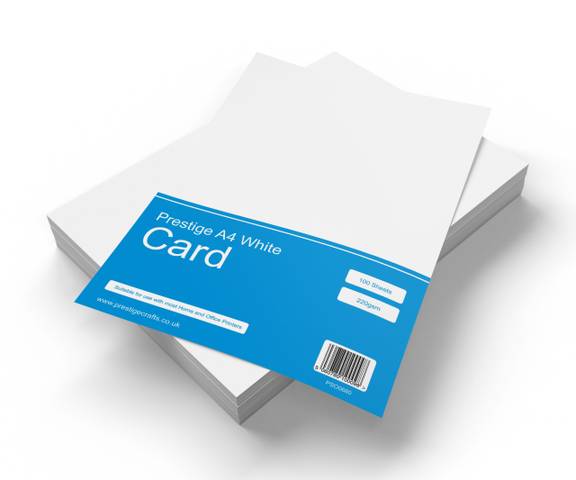 Prestige A4 220gsm White Card - 100 Sheets