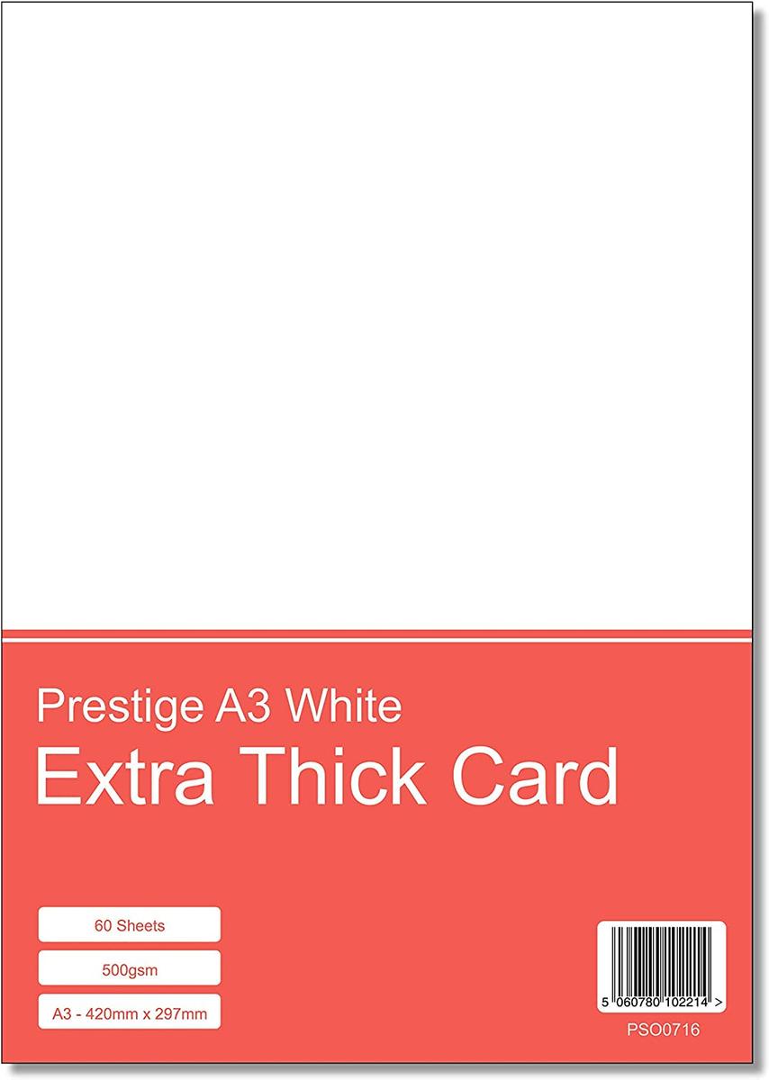 Prestige A3 White 500gsm Card - 60 Sheets — smooth