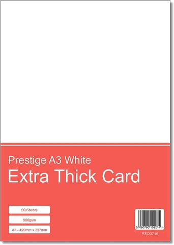 Prestige A3 White 500gsm Card - 60 Sheets