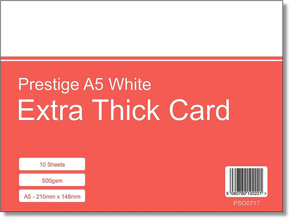 Prestige A5 White 500gsm Card - 10 Sheets — smooth