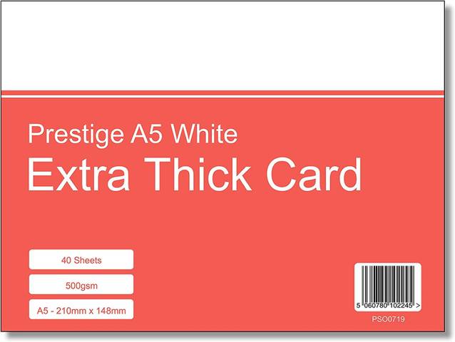 Prestige A5 White 500gsm Card - 40 Sheets
