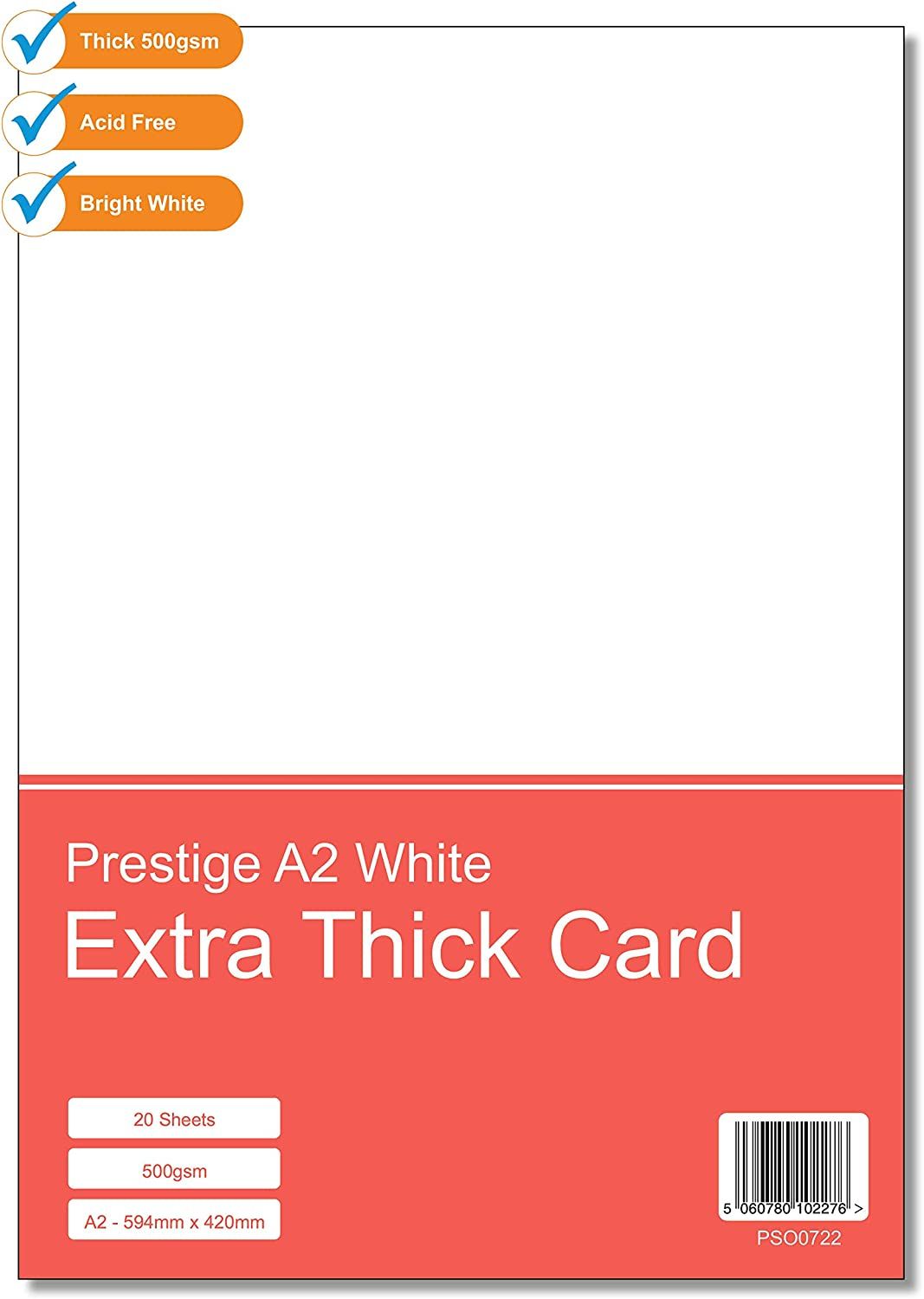Prestige A2 White 500gsm Card - 20 Sheets