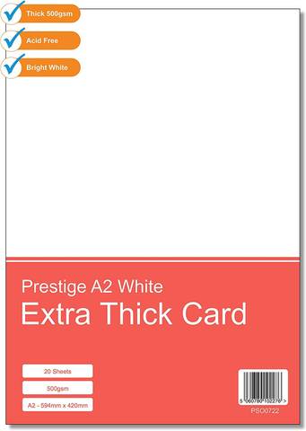 Prestige A2 White 500gsm Card - 20 Sheets