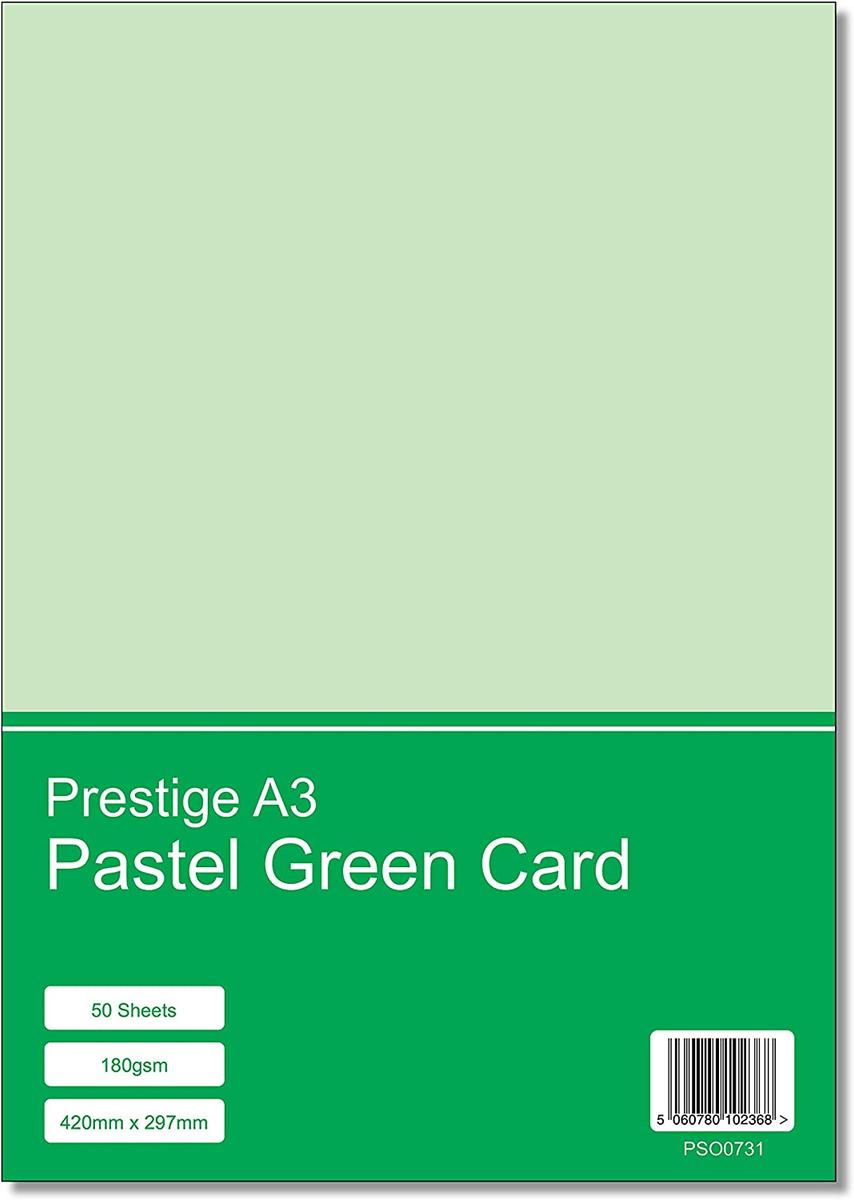 Prestige A3 Pastel Green 180gsm Craft Card x 50 Sheets — smooth